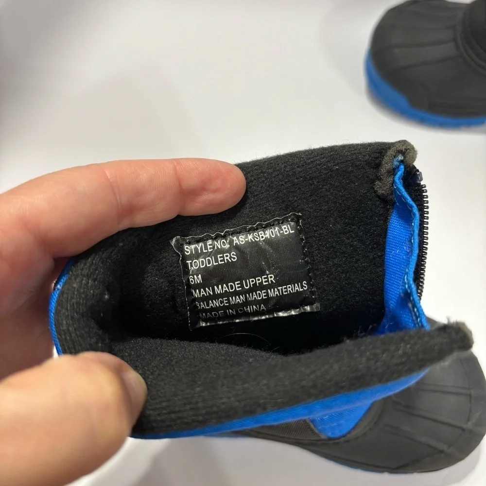 Toddler Blue and Black Winter Boots